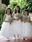 Popular Tulle Scoop Neckline Ankle-length A-line Flower Girl Dresses FD005