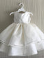 Pure Satin Jewel Neckline Knee-length Ball Gown Flower Girl Dresses FD037