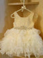 Shining Sequin Lace & Tulle Scoop Neckline Short A-line Flower Girl Dresses FD074
