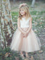 Stunning Satin & Tulle Scoop Neckline Ankle-length A-line Flower Girl Dresses FD014