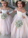 BohoProm Flower Girl Dresses Stunning Tulle Jewel Neckline Floor-length Ball Gown Flower Girl Dresses FD080