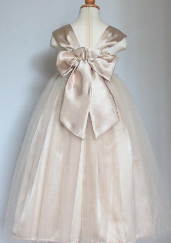 BohoProm Flower Girl Dresses Sweet Tulle & Satin Square Neckline Floor-length A-line Flower Girl Dresses FD044