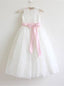 Wonderful Lace & Tulle Jewel Neckline knee-length A-line Flower Girl Dresses FD012