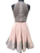BohoProm homecoming A-line Illusion Mini Taffeta  Appliqued  Beaded Homecoming Dresses 2837
