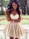 BohoProm homecoming dresses A-line Sweetheart Mini Satin Short Simple Homecoming Dresses APD2745