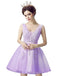 BohoProm homecoming dresses A-line V-Neck Mini Tulle Appliqued Homecoming Dresses 2775