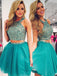 BohoProm homecoming dresses Alluring Tulle Jewel Neckline 2 Pieces Ball Gown Homecoming Dresses With Rhinestones HD024