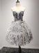 BohoProm homecoming dresses Ball-Gown Sweetheart Mini Tulle Short Gray Homecoming Dresses HX0046