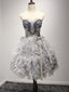 Ball-Gown Sweetheart Mini Tulle Short Gray Homecoming Dresses HX0046
