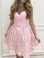Charming Satin & Lace Sweetheart Neckline Short Length A-line Homecoming Dress HD055