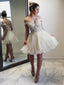 Charming Tulle Off-the-shoulder Neckline A-line Homecoming Dresses HD142