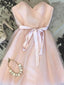 Charming Tulle Sweetheart Neckline A-line Homecoming Dresses With Belt HD103