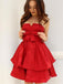 BohoProm homecoming dresses Cute Satin Strapless Neckline A-line Homecoming Dresses With Bowknot HD051