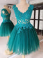 Delicate Tulle V-neck Neckline Cap Sleeves A-line Homecoming Dresses HD122