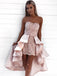 BohoProm homecoming dresses Exquisite Lace & Satin Sweetheart Neckline Hi-lo Homecoming Dresses HD191