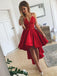 BohoProm homecoming dresses Eye-catching Satin & Lace Spaghetti Straps Neckline Hi-lo A-line Homecoming Dresses HD200