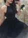 BohoProm homecoming dresses Eye-catching Tulle Jewel Neckline A-line Homecoming Dresses With Beadings HD026