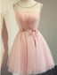 Eye-catching Tulle Scoop Neckline A-line Homecoming Dresses HD172