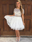 Fabulous Lace Bateau Neckline 2 Pieces A-line Homecoming Dresses With Rhinestones HD085