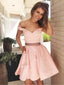 Fabulous Satin Off-the-shoulder Neckline A-line Homecoming Dresses HD174