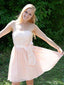 Graceful Lace & Chiffon Strapless Neckline Knee-length A-line Homecoming Dresses HD166