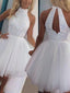 Graceful Tulle High-neck Neckline A-line Homecoming Dresses With Rhinestones HD021