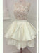 BohoProm homecoming dresses Marvelous Satin High-neck Neckline Short Length A-line Homecoming Dress HD073