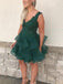 BohoProm homecoming dresses Modern Organza V-neck Neckline A-line Homecoming Dresses With Beaded Appliques HD016