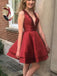 BohoProm homecoming dresses Popular Satin V=neck Neckline A-line Homecoming Dresses With Pleats HD062