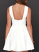 BohoProm homecoming dresses Pure Satin V-neck Neckline Short Length A-line Homecoming Dresses With Pleats HD010