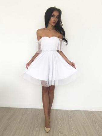BohoProm homecoming dresses Pure Tulle Sweetheart Neckline Short Length A-line Homecoming Dresses HD113
