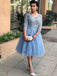 BohoProm homecoming dresses Shining Tulle V-neck Neckline A-line Homecoming Dresses With Rhinestones HD165
