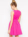 BohoProm homecoming dresses Simple Satin Jewel Neckline Cut-out A-line Homecoming Dress HD098