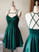 BohoProm homecoming dresses Simple Satin Spaghetti Straps Neckline Short Length A-line Homecoming Dress HD034