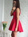 BohoProm homecoming dresses Simple Satin V-neck Neckline Short Length A-line Homecoming Dresses HD119