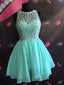 Sparkly Chiffon Jewel Neckline Short A-line Homecoming Dresses HD208