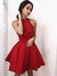 Stunning Satin Jewel Neckline Cut-out A-line Homecoming Dresses HD196