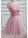 BohoProm homecoming dresses Stunning Tulle Scoop Neckline Short A-line Homecoming Dresses HD173
