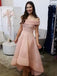 BohoProm homecoming dresses Unique Tulle Off-the-shoulder Neckline Hi-lo Length A-line Homecoming Dress HD089