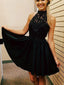 Wonderful Satin High-neck Neckline A-line Homecoming Dresses HD175