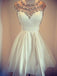 BohoProm homecoming dresses Wonderful Satin Scoop Neckline A-line Homecoming Dresses With Pearls HD081