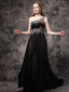 A-line Asymmetric Floor-Length Chiffon Appliqued Rhine Stone Prom Dress 3123