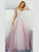 BohoProm prom dresses A-line Deep-V Sweep Train Chiffon Appliqued Prom Dresses ASD26813