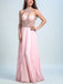 BohoProm prom dresses A-line Halter Floor-Length Chiffon RhineStone Beaded Prom Dresses 2922