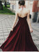 BohoProm prom dresses A-line Halter Floor-Length Satin Burgundy  Prom Dresses With Appliques HX00105
