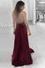 BohoProm prom dresses A-line Halter Sweep Train Satin Simple Prom Dresses HX00145