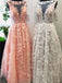BohoProm prom dresses A-line Illusion Floor-Length Tulle Appliqued Prom Dresses ASD26739