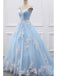 BohoProm prom dresses A-line Off-Shoulder Chapel Train Organza Satin Appliqued prom Dresses 3008