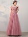 BohoProm prom dresses A-line Off-Shoulder Floor-Length Tulle Appliqued Beaded Prom Dresses ASD26776