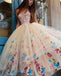 BohoProm prom dresses A-line Off-Shoulder Tea-Length Tulle Prom Dresses With Appliques HX00123